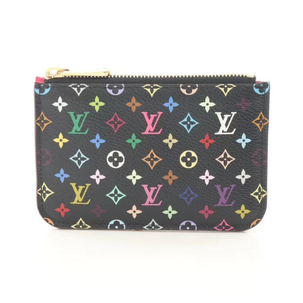 Louis Vuitton Pochette coin case Wallet Canvas Monogram Multicolor Black